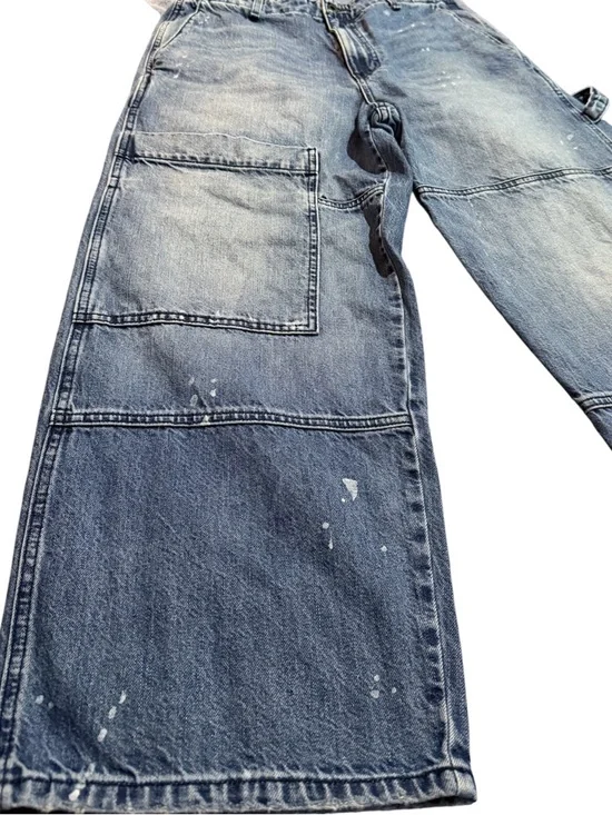 ASKK NY Carpenter Mammoth In Mulholland Paint Splatter Wide Leg High Rise Crop - Picture 5 of 10